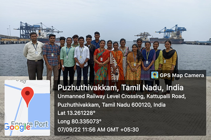 Read more about the article EIE IV yr and III yr students visited Kamarajar Port , Chennai on  7/9/22